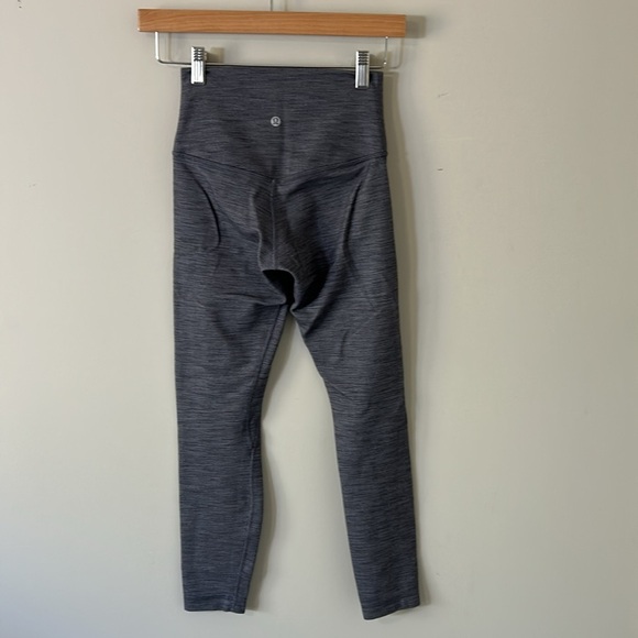 Lululemon Align Pant II 25 inch Mini Heathered Herringbone Heathered Black 4 - Picture 5 of 12